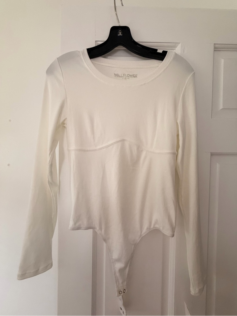 Wallflower Cream Long-Sleeve Scoop Neck Bodysuit